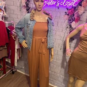 Palazzo jumpsuits color nude